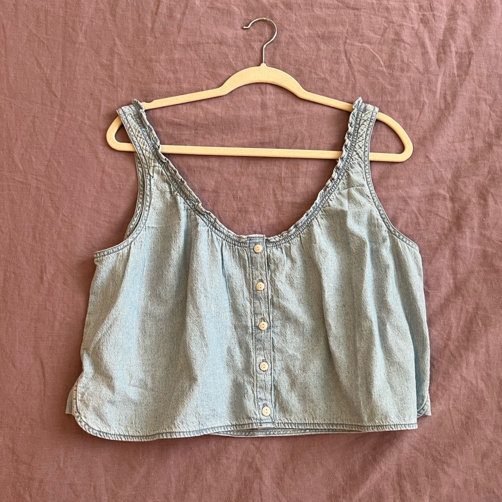 Madewell denim cropped tank